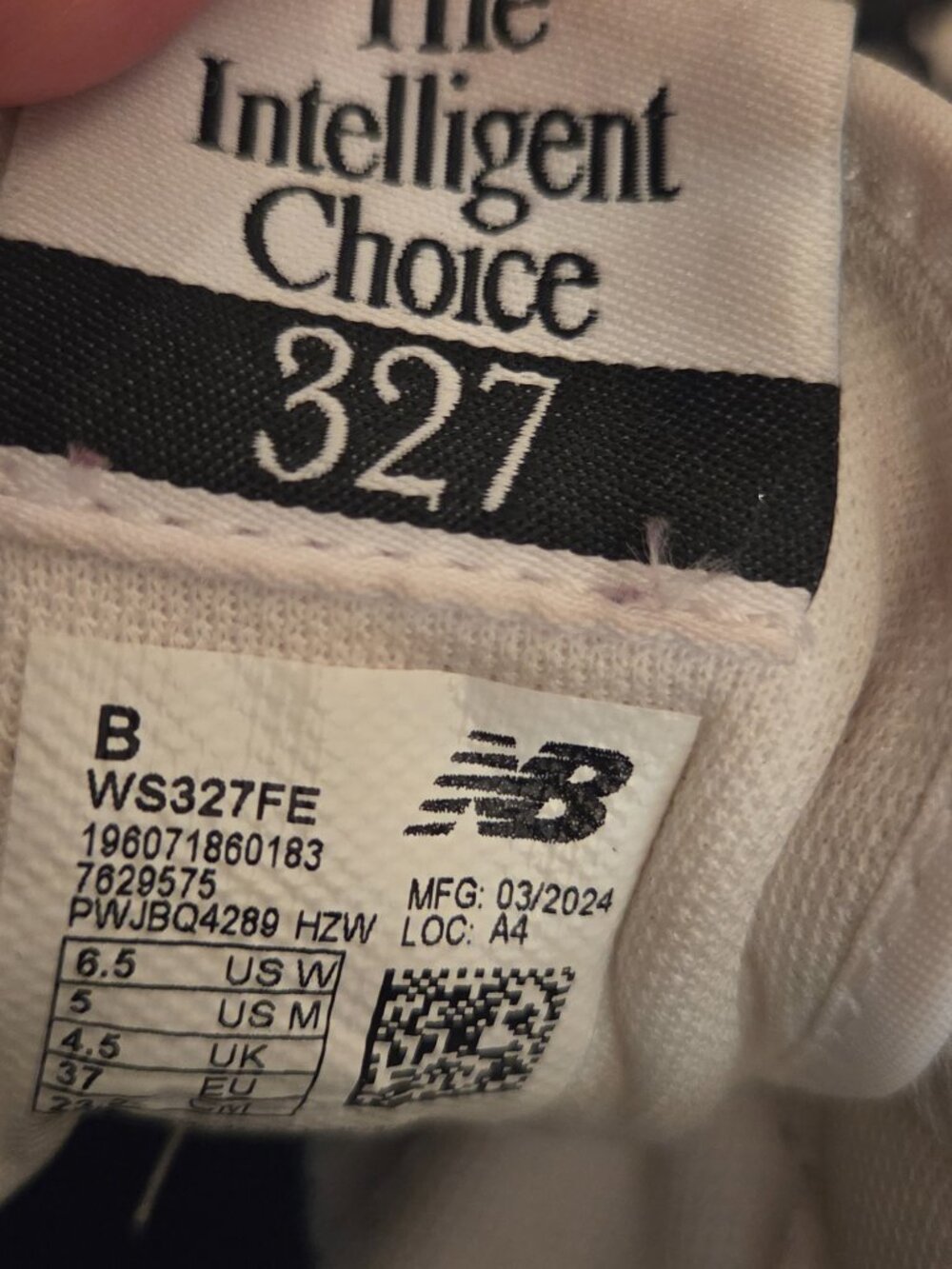 New Balance WS327FE Womens Size 6.5 Sea Salt Black Sneakers Lifestyle Shoes - Picture 12 of 12